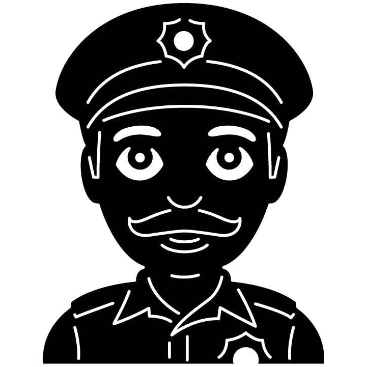 Emoji Police Officer Man Free DXF File for CNC Machines-DXFforCNC.com