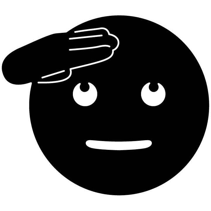 Emoji Saluting Face Free DXF File for CNC Machines-DXFforCNC.com
