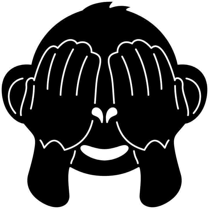 Emoji See no Evil Monkey Free DXF File for CNC Machines-DXFforCNC.com