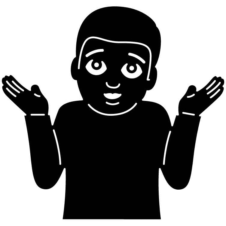 Emoji Shrugging Boy Free DXF File for CNC Machines-DXFforCNC.com