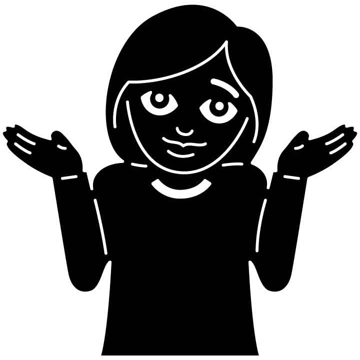 Emoji Shrugging Girl Free DXF File for CNC Machines-DXFforCNC.com