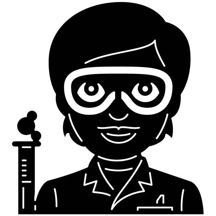 Emoji Sientist Woman Free DXF File for CNC Machines-DXFforCNC.com
