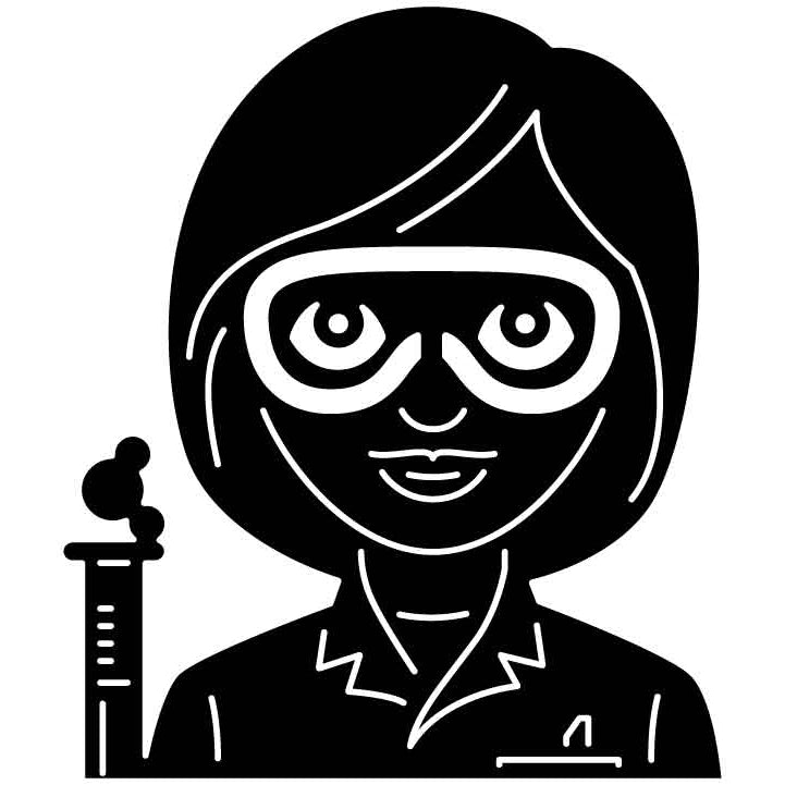 Emoji Sientist Woman with Long Hair Free DXF File for CNC Machines-DXFforCNC.com