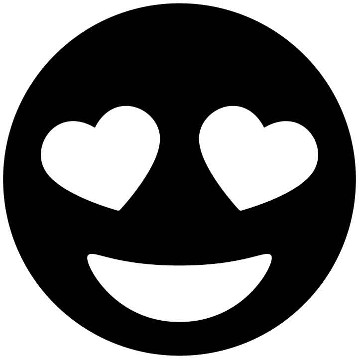 Emoji Smiling Face with Heart-Eyes Free DXF File for CNC Machines -  DXFforCNC