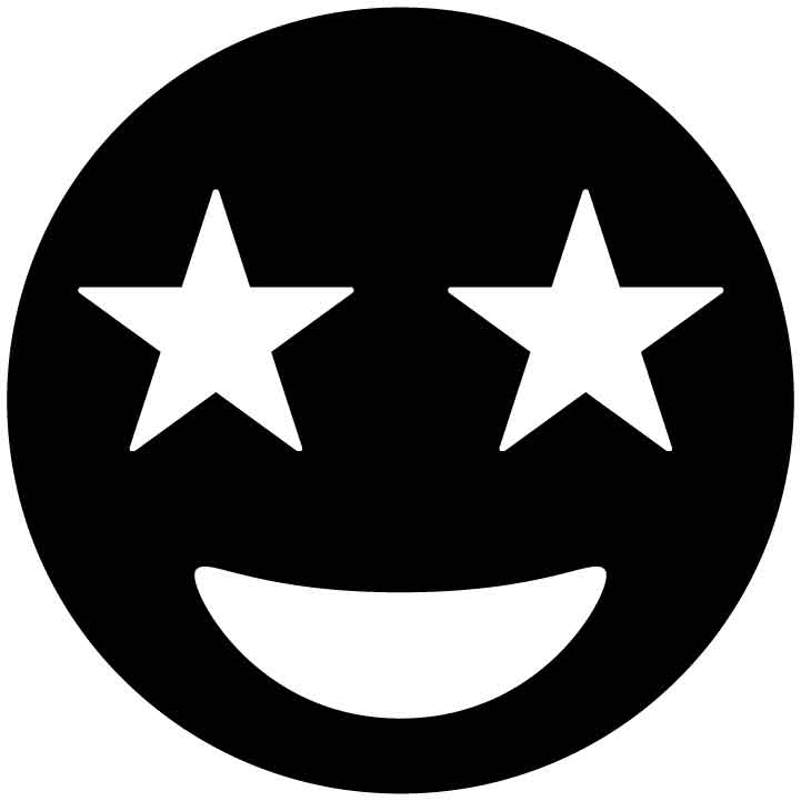 Emoji Smiling Face with Star-Eyes Free DXF File for CNC Machines-DXFforCNC.com