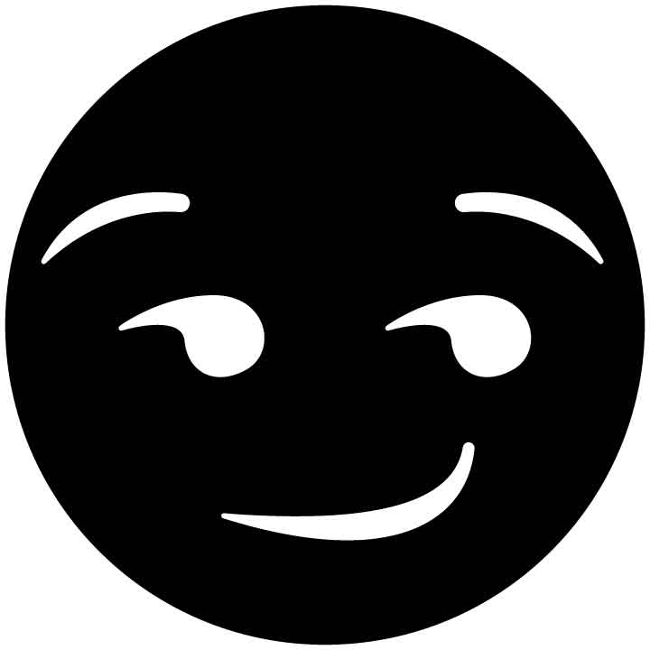 Emoji Smirking Face Free DXF File for CNC Machines-DXFforCNC.com