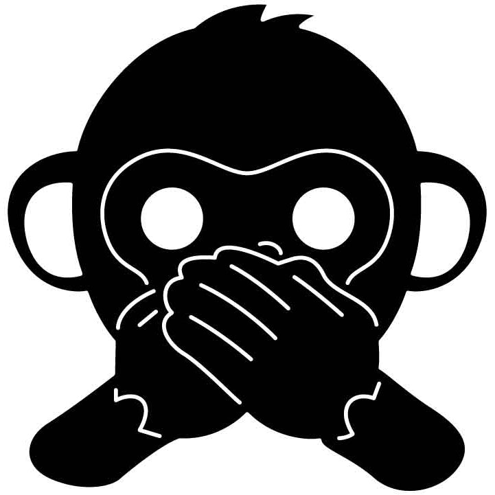 Emoji Speak no Evil Monkey Free DXF File for CNC Machines-DXFforCNC.com