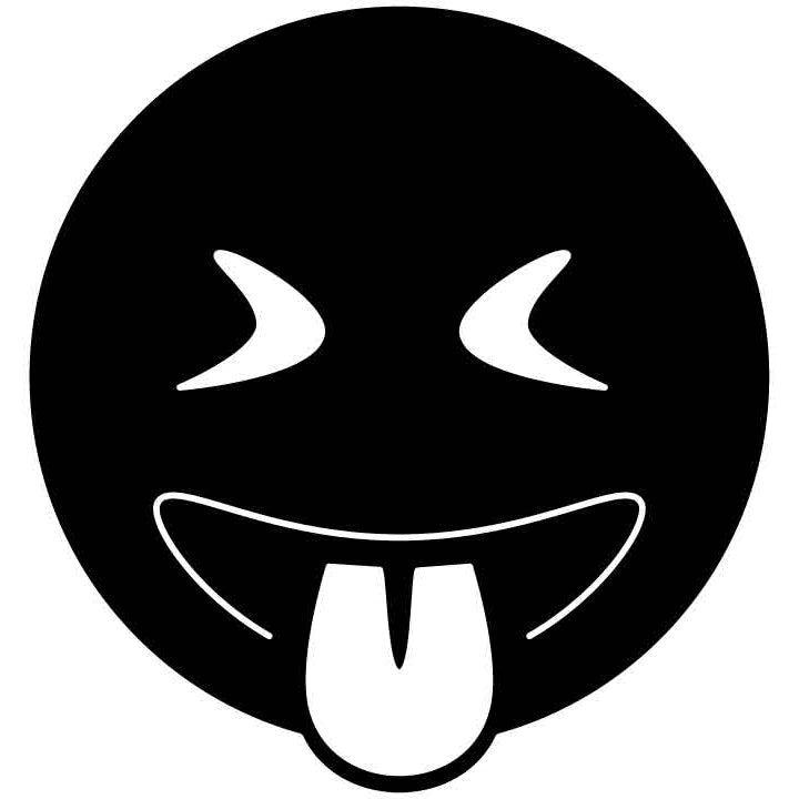 Emoji Squinting Face with tongue Free DXF File for CNC Machines-DXFforCNC.com