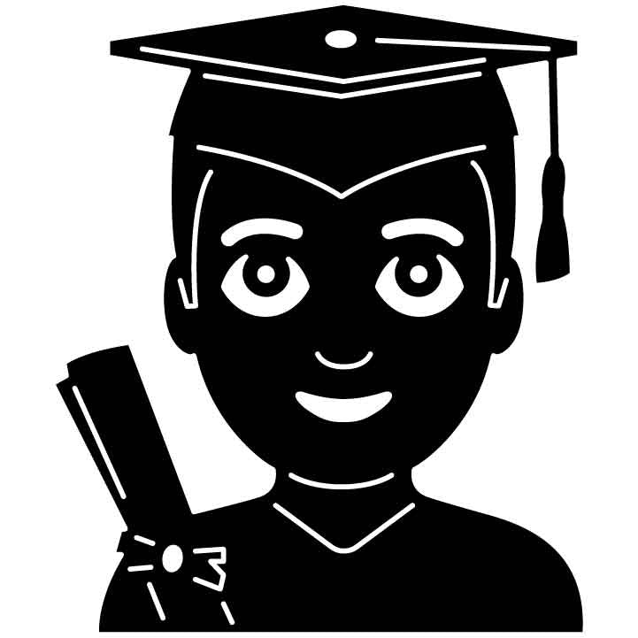 Emoji Student Boy Free DXF File for CNC Machines-DXFforCNC.com