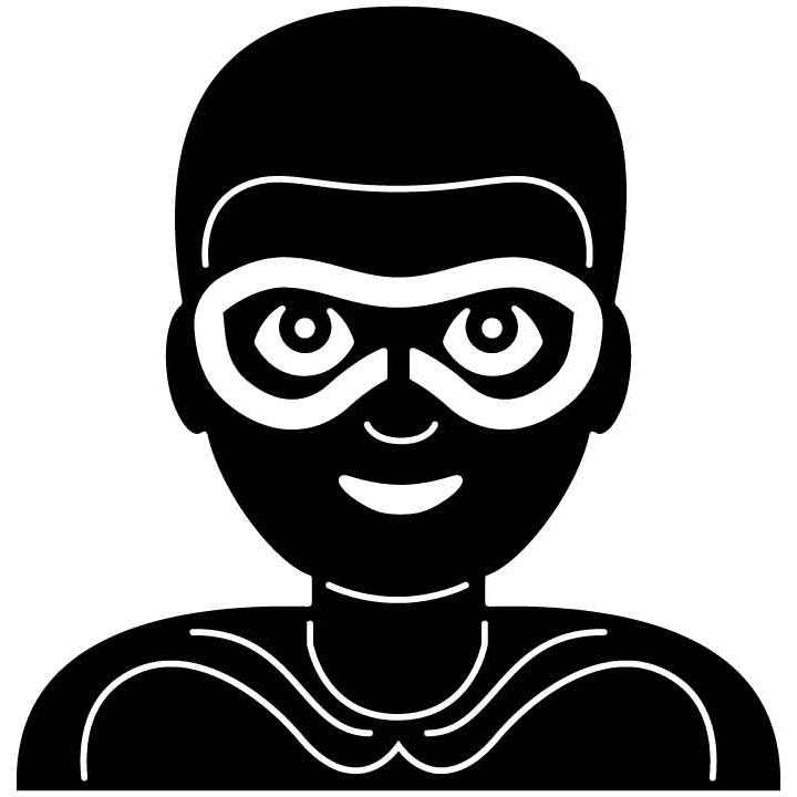 Emoji Superhero Man Free DXF File for CNC Machines-DXFforCNC.com