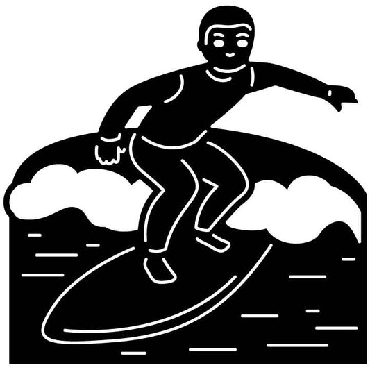 Emoji Surfing Free DXF File for CNC Machines-DXFforCNC.com