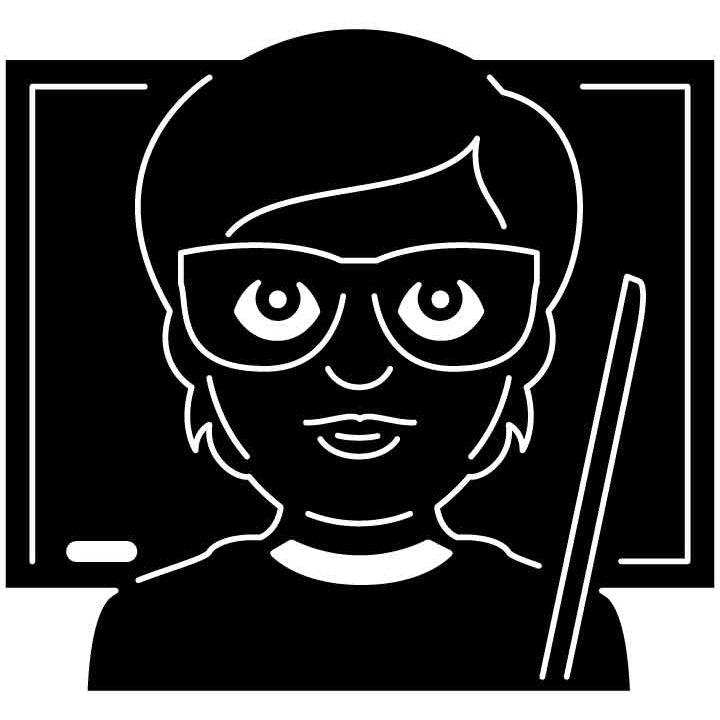 Emoji Teacher Woman Free DXF File for CNC Machines-DXFforCNC.com