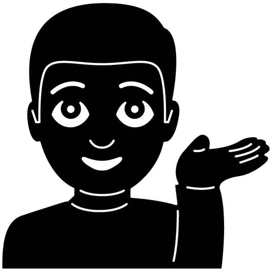 Emoji Tipping Hand Man Free DXF File for CNC Machines-DXFforCNC.com