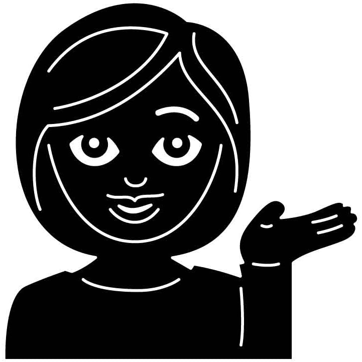 Emoji Tipping Hand Woman Free DXF File for CNC Machines-DXFforCNC.com