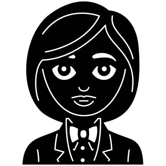 Emoji Tuxedo Woman Free DXF File for CNC Machines-DXFforCNC.com