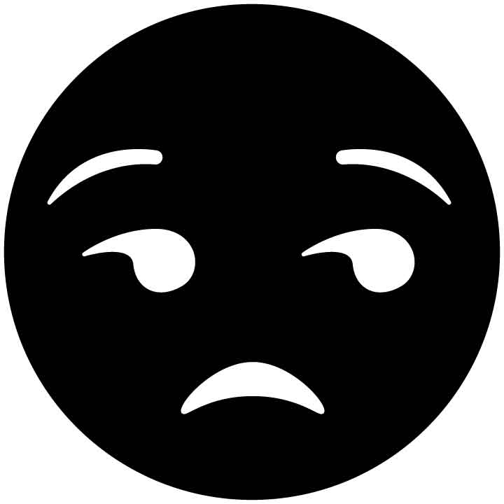 Emoji Unamused Face Free DXF File for CNC Machines-DXFforCNC.com