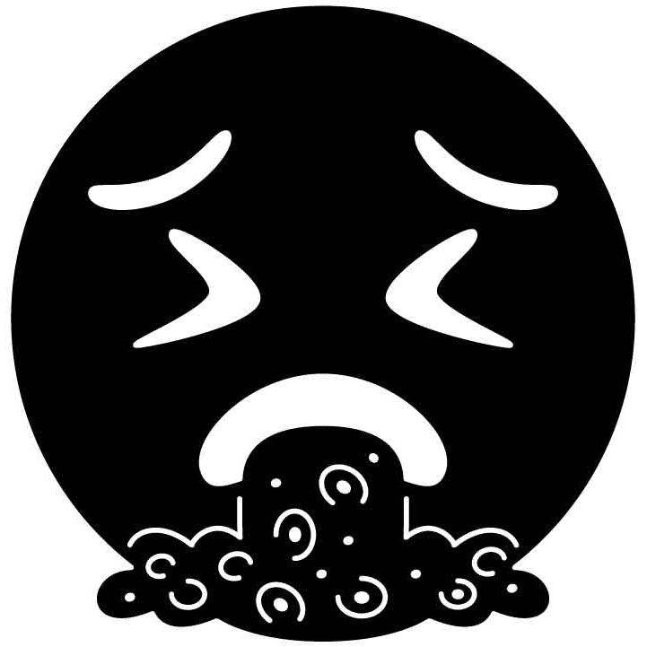 Emoji Vomiting Face Free DXF File for CNC Machines-DXFforCNC.com