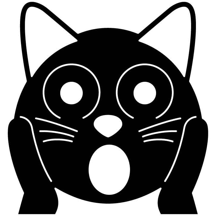 Emoji Weary Cat Free DXF File for CNC Machines-DXFforCNC.com