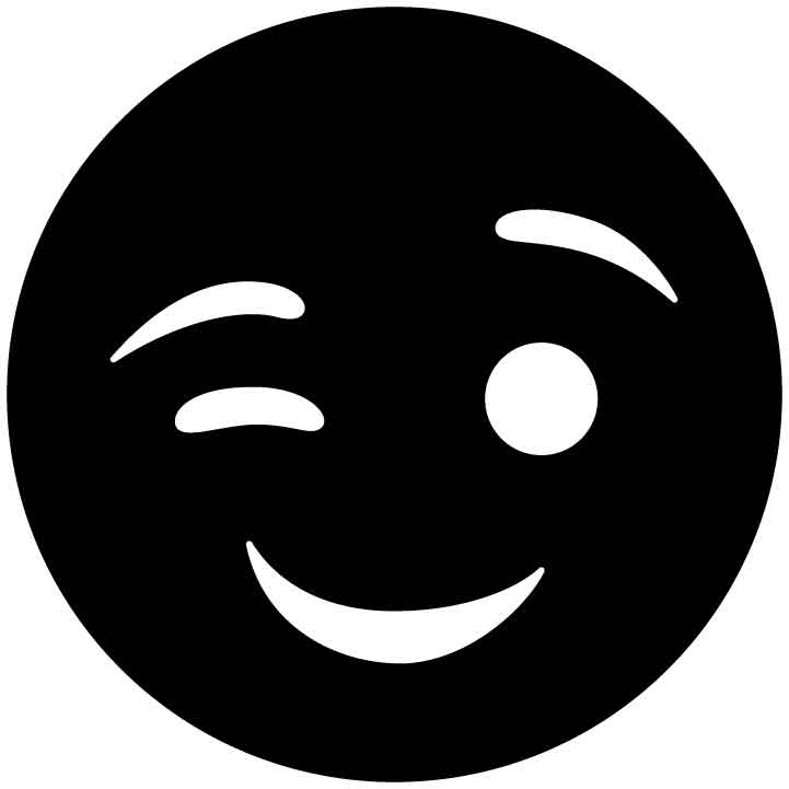 Emoji Winking Face Free DXF File for CNC Machines-DXFforCNC.com
