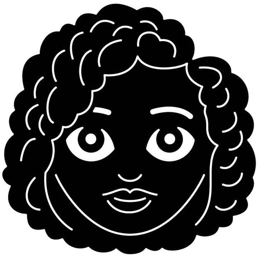 Emoji Woman Face Free DXF File for CNC Machines-DXFforCNC.com