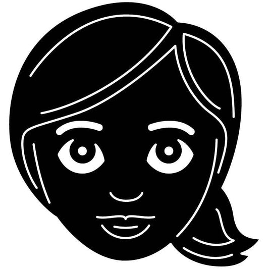 Emoji Woman Face (2) Free DXF File for CNC Machines-DXFforCNC.com