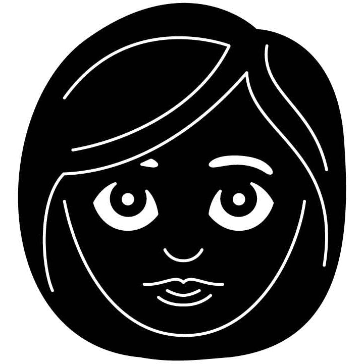 Emoji Woman Face (3) Free DXF File for CNC Machines-DXFforCNC.com