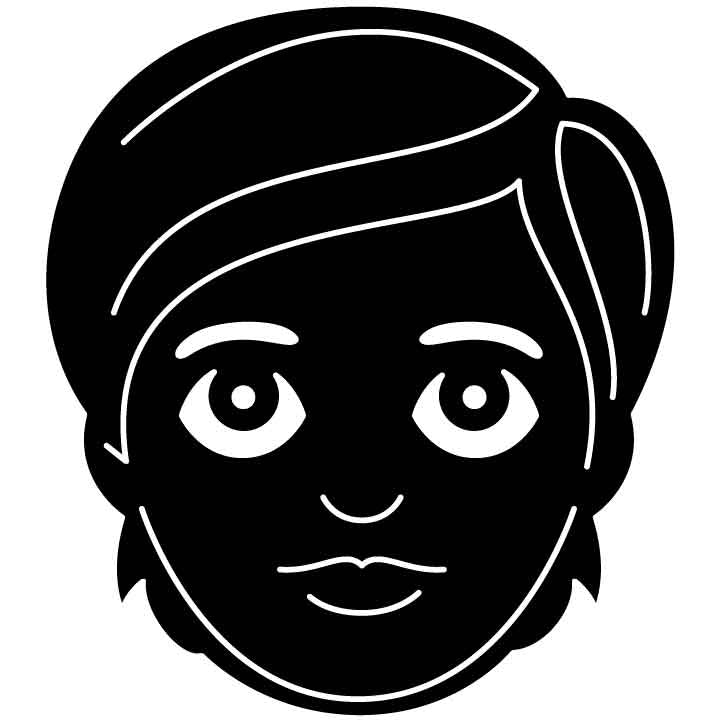 Emoji Woman Face (4) Free DXF File for CNC Machines-DXFforCNC.com