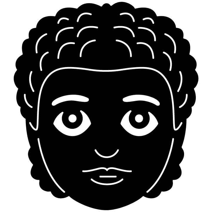 Emoji Woman Face (5) Free DXF File for CNC Machines-DXFforCNC.com