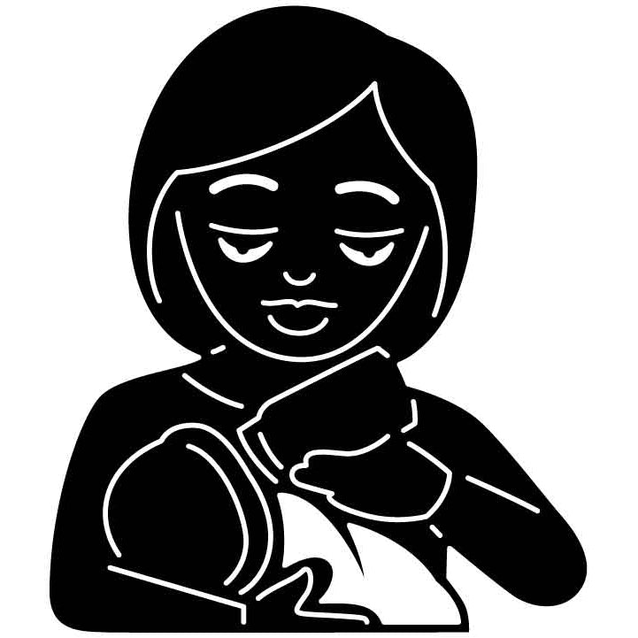Emoji Woman Feeding Baby Free DXF File for CNC Machines-DXFforCNC.com