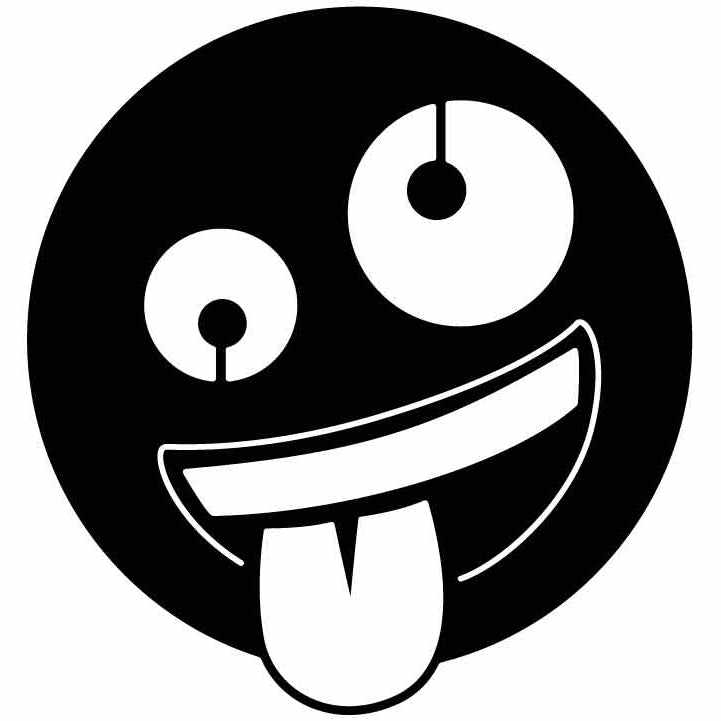 Emoji Zany Face Free DXF File for CNC Machines-DXFforCNC.com