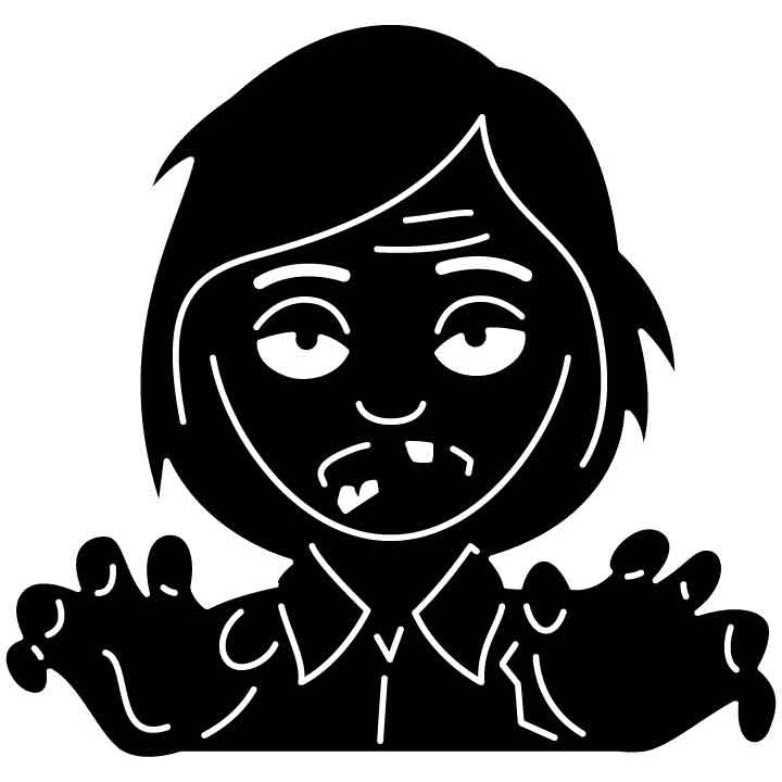 Emoji Zombi Woman Free DXF File for CNC Machines-DXFforCNC.com