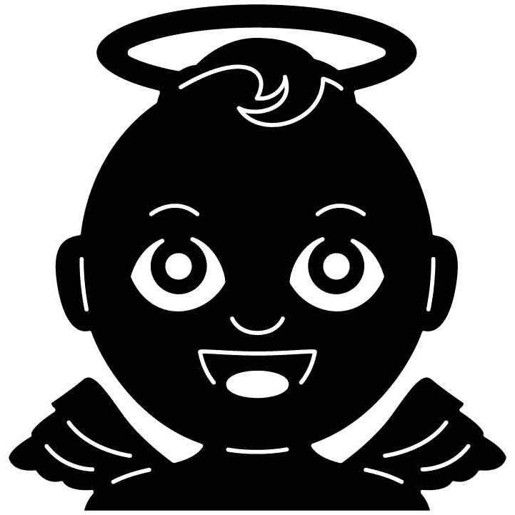 Emoji baby angel Free DXF File for CNC Machines-DXFforCNC.com