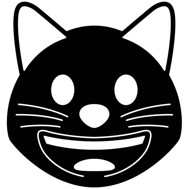 Emoji grinning Cat Free DXF File for CNC Machines-DXFforCNC.com