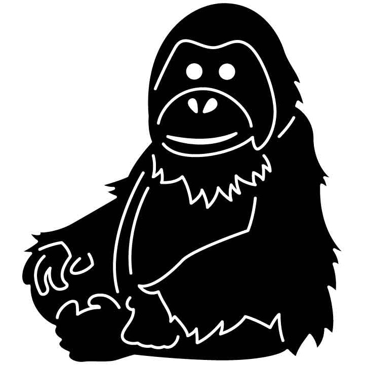 Emoji orangutan Free DXF File for CNC Machines-DXFforCNC.com
