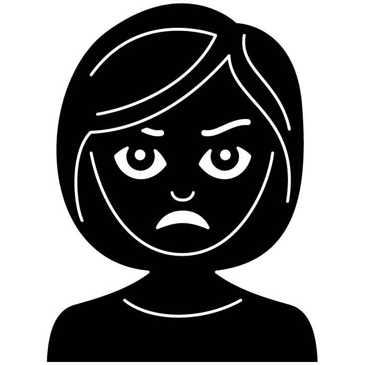Emoji pouting Woman Free DXF File for CNC Machines-DXFforCNC.com