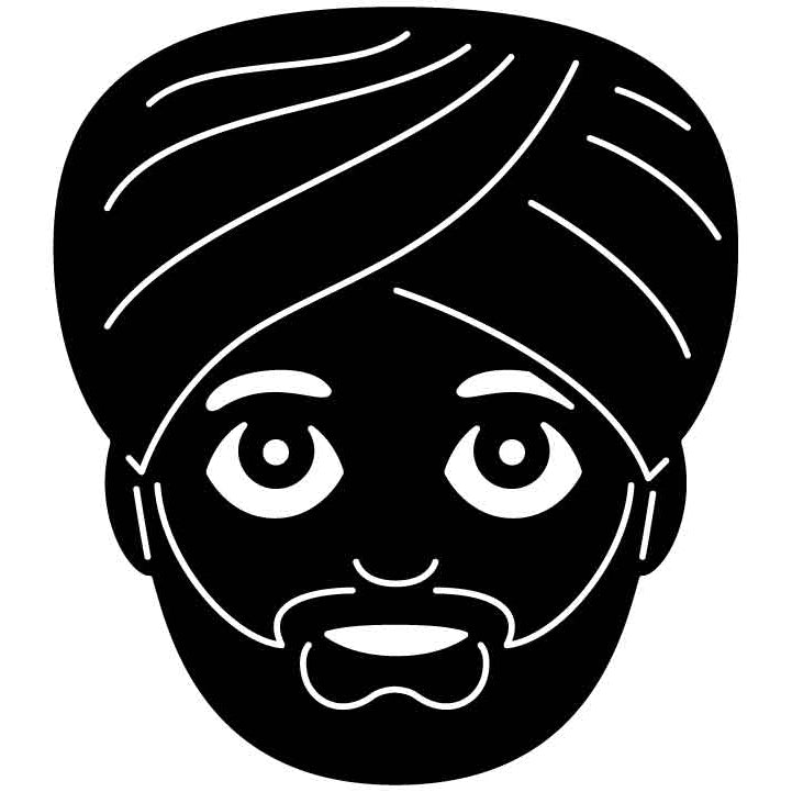 Emoji wearing turban man Free DXF File for CNC Machines-DXFforCNC.com