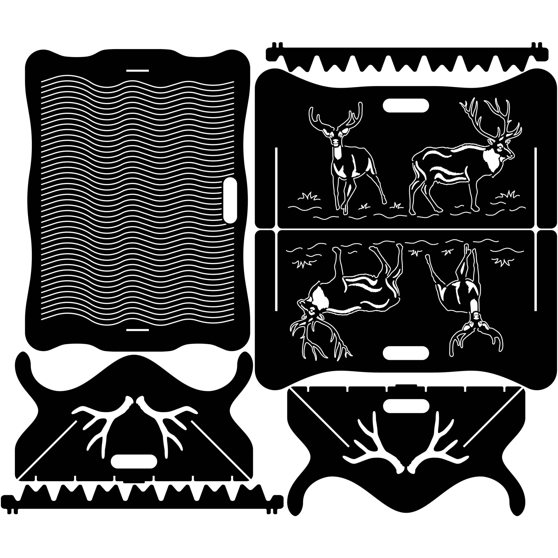 Fire Pit Collapsible Deers Scene-dxf files cut ready for cnc
