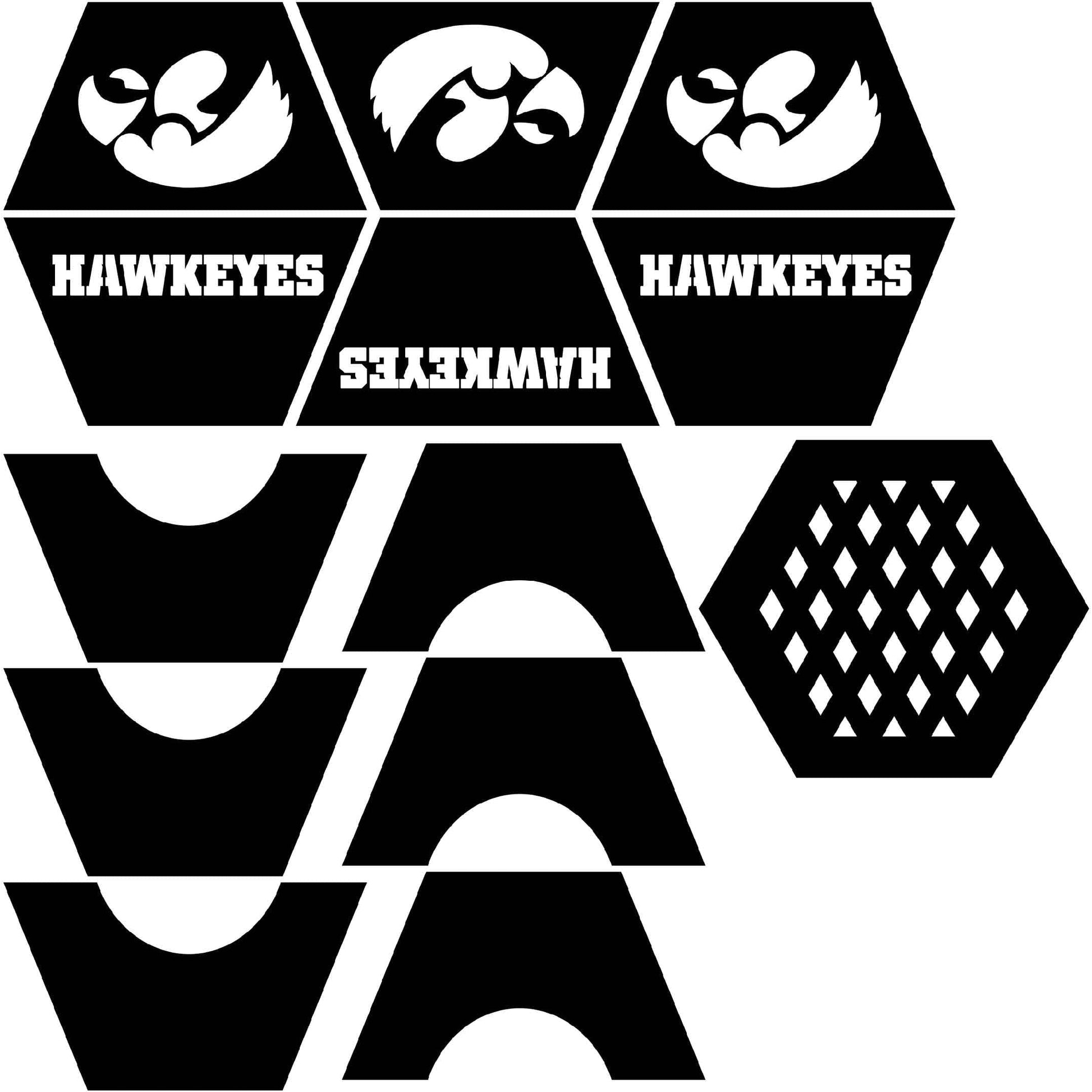 Fire Pit Hexagon Iowa Hawkeyes logo-dxf files cut ready for cnc-dxfforcnc.com
