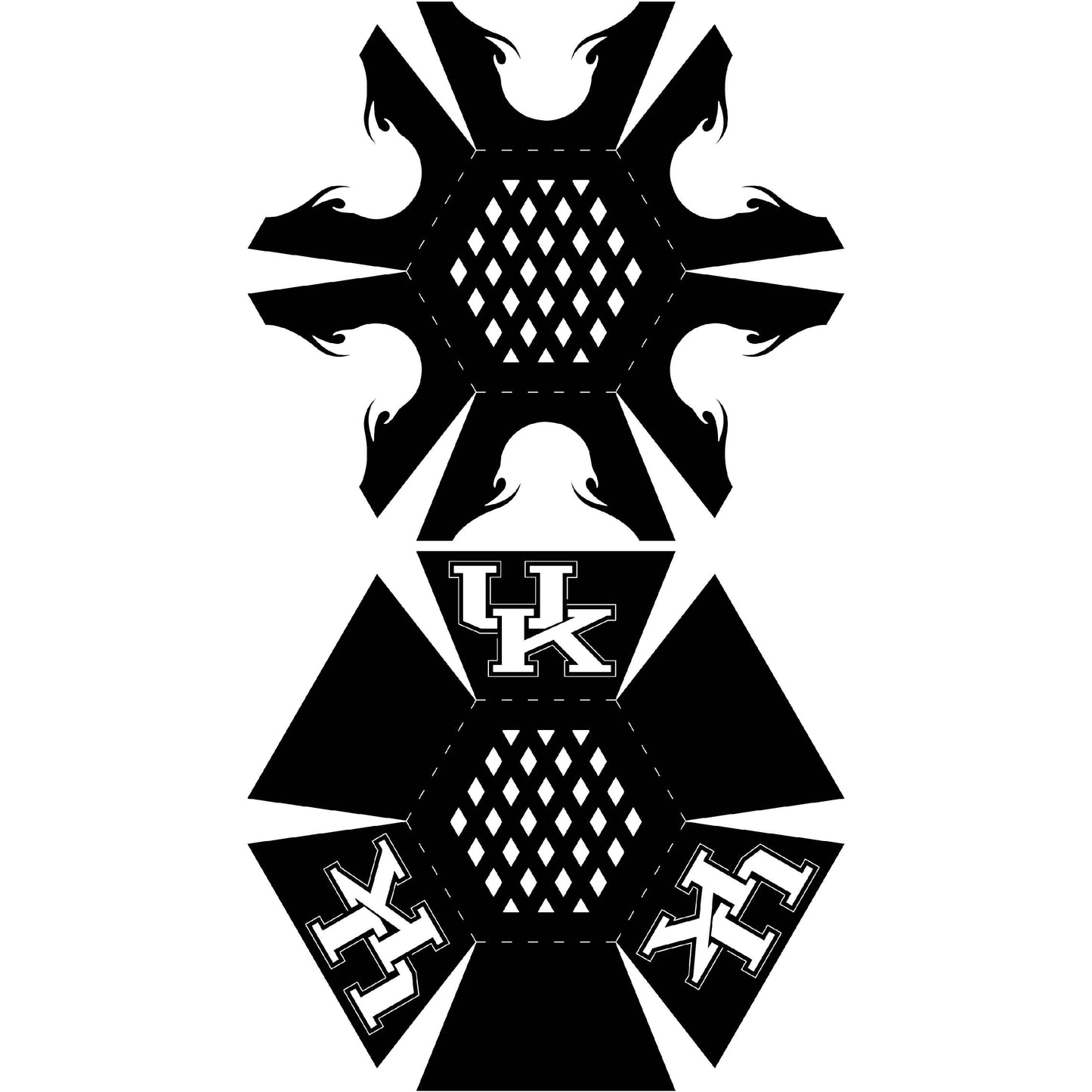 Fire Pit Hexagon UK logo-dxf files cut ready for cnc machines-dxfforcnc.com