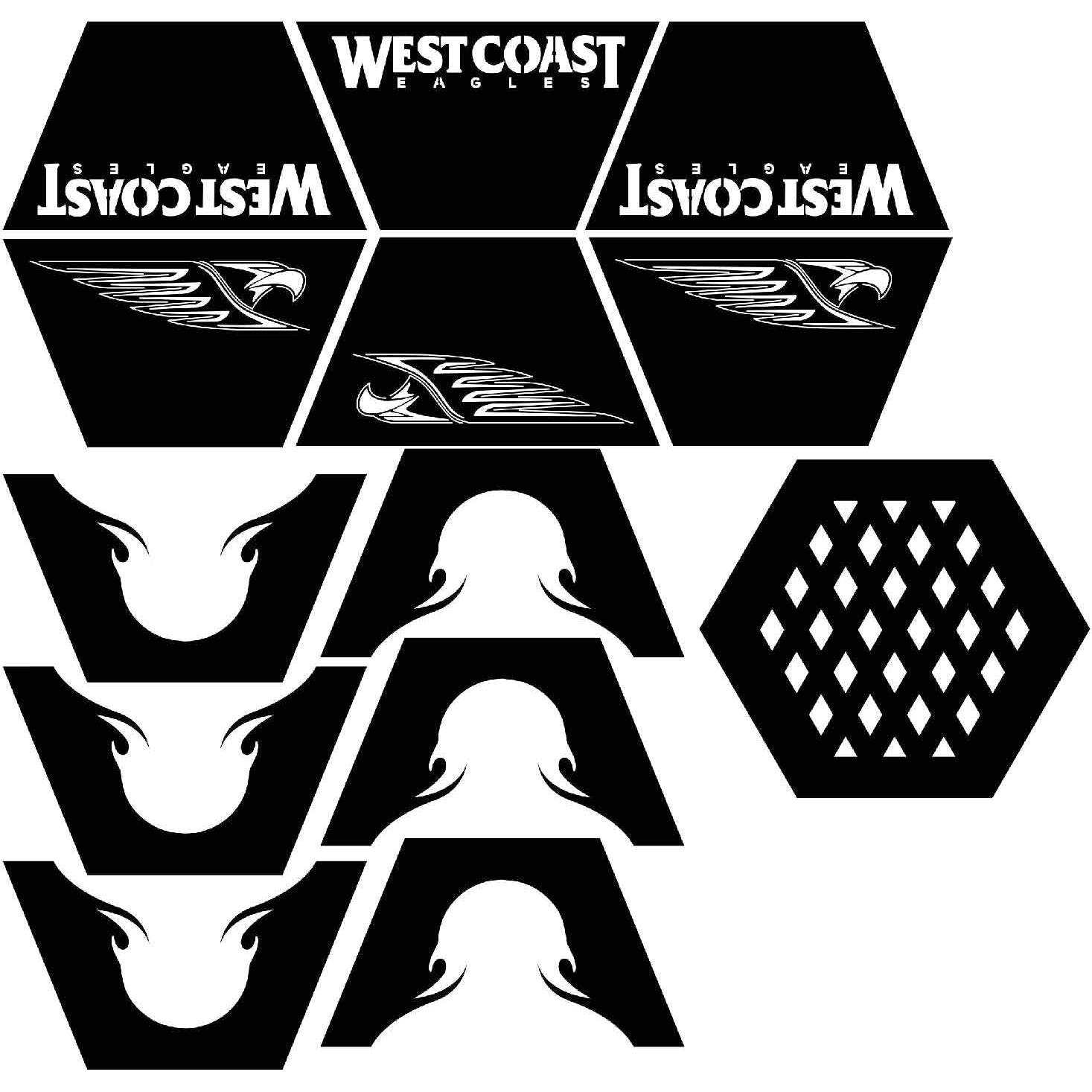 Fire Pit Hexagon West Coast Eagles Logo-dxf files cut ready for cnc-dxfforcnc.com