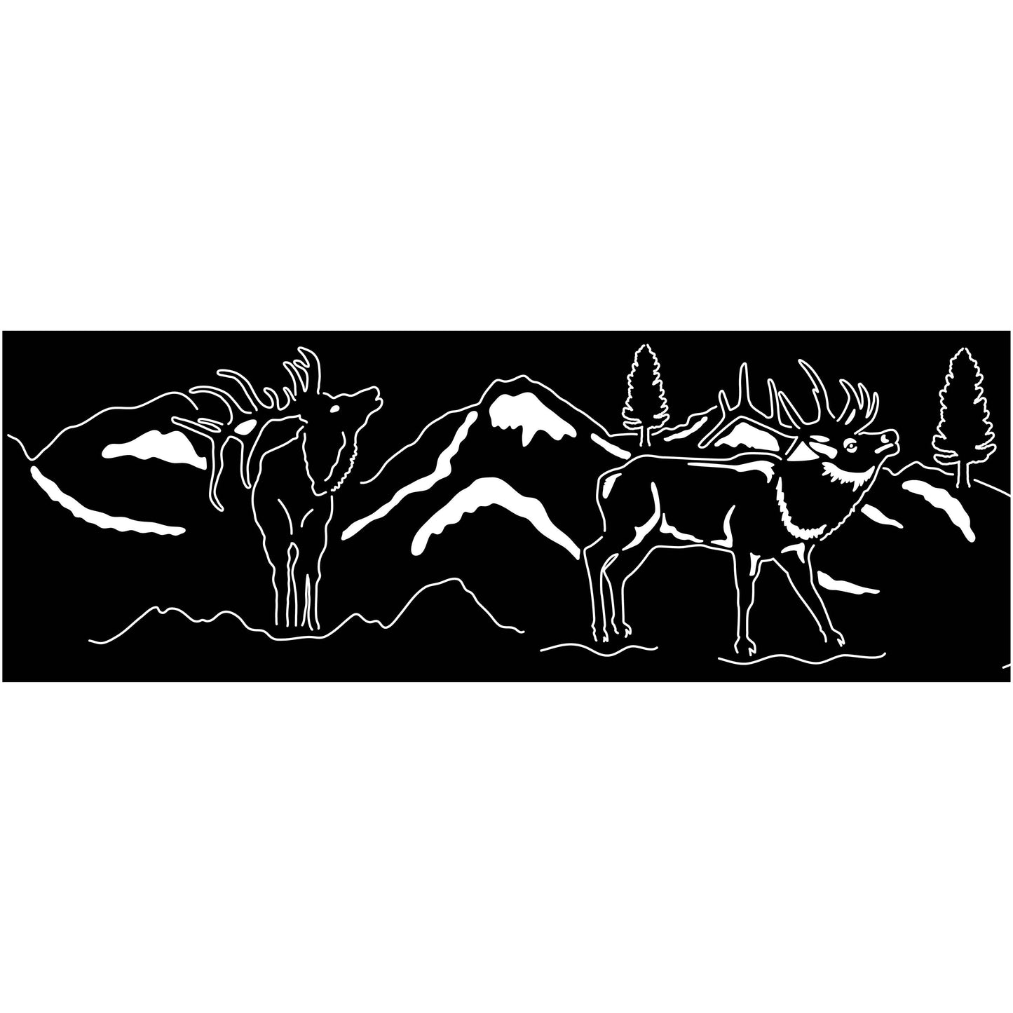 Fire Pit Mountain View and Elk Scene-dxf files cut ready for cnc machines