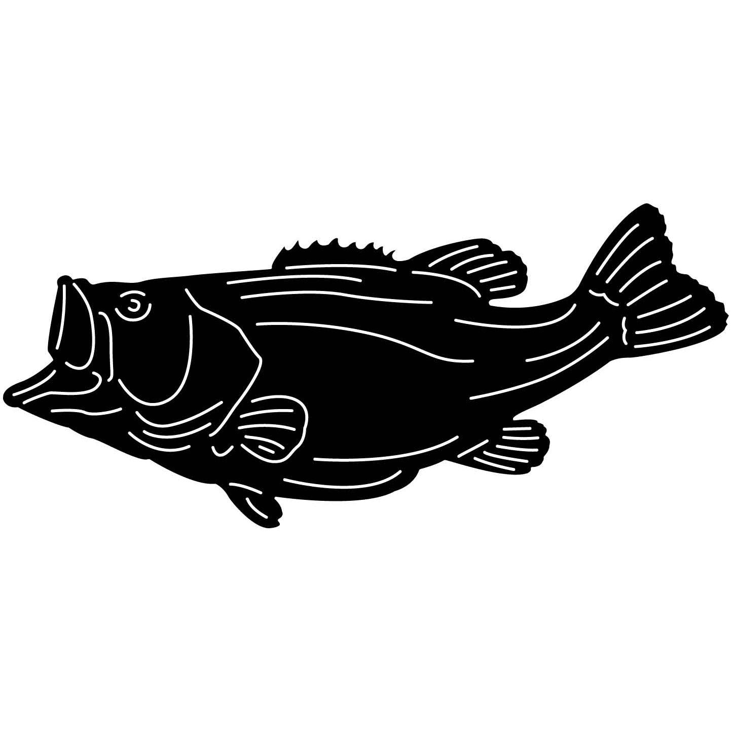 Underwater Fish-Bass 02 DXF File Cut Ready for CNC