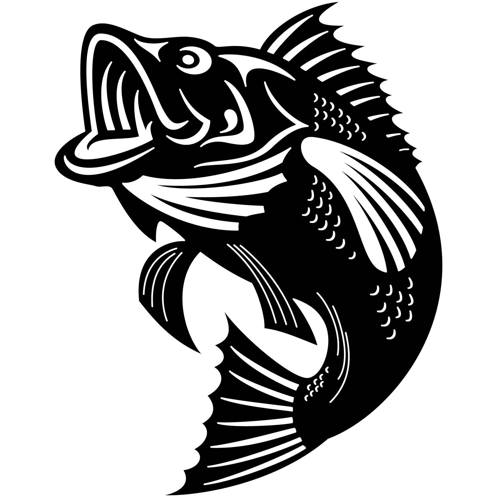 Underwater Fish-Bass 03 DXF File Cut Ready for CNC