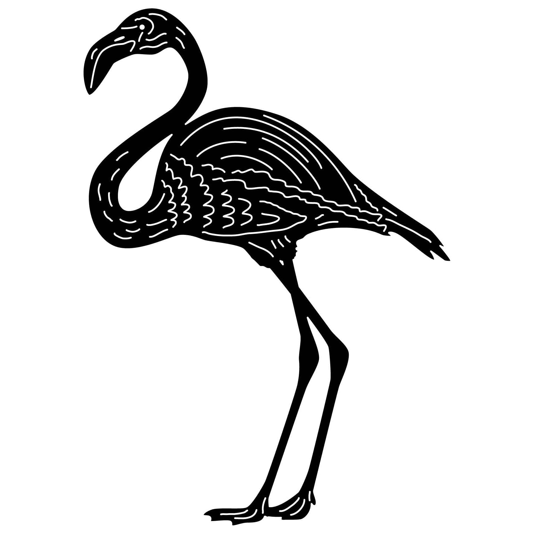 Greater Flamingo-dxf file cut ready for cnc machines-dxfforcnc.com