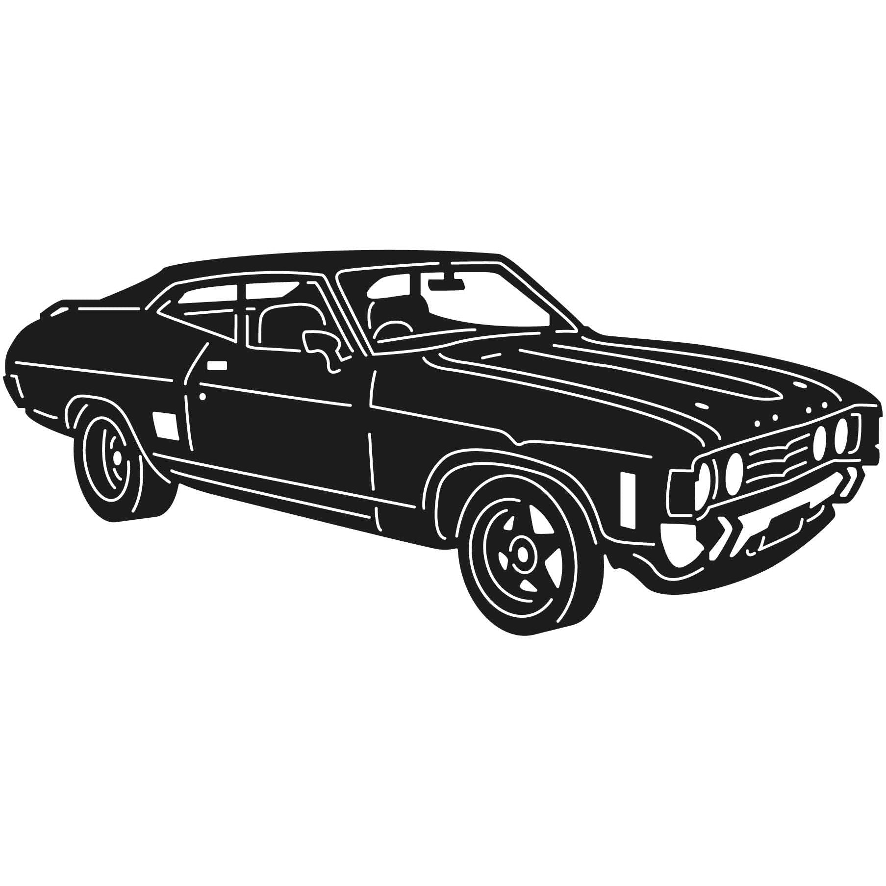Old Muscle Car Ford XA Coupe-DXF files Cut Ready for CNC-DXFforCNC.com