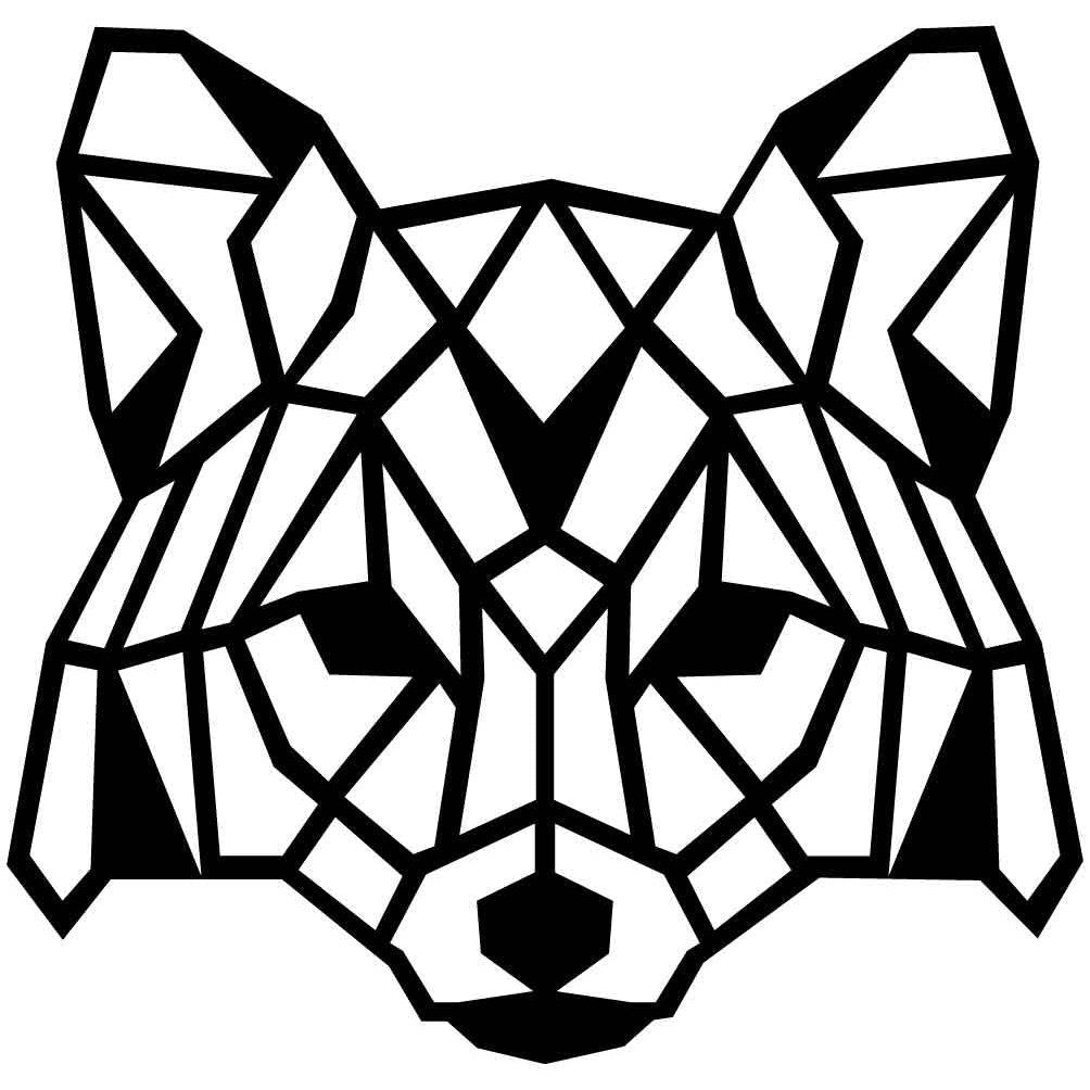 Fox Face Geometric-DXF files Cut Ready for CNC-DXFforCNC.com