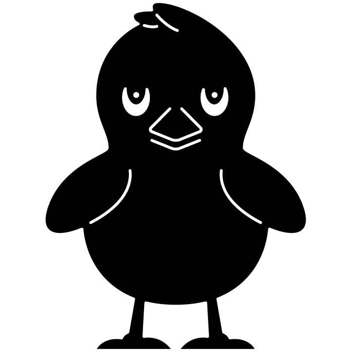 Front Facing Baby Chick Free DXF File for CNC Machines-DXFforCNC.com