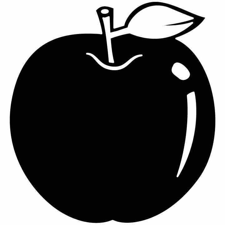 Fruit Apple with Leaf Free DXF File for CNC Machines-DXFforCNC.com