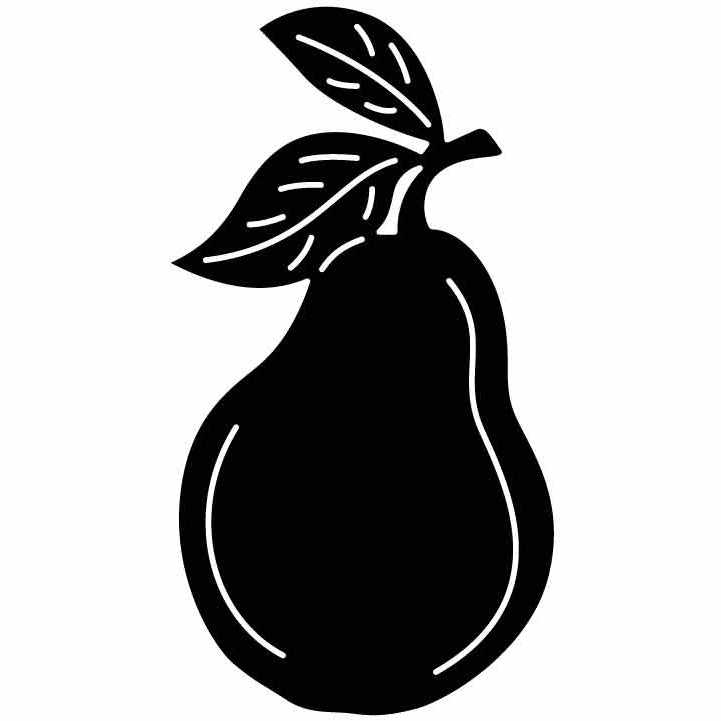 Fruit Row Pear with Leaf Free DXF File for CNC Machines-DXFforCNC.com