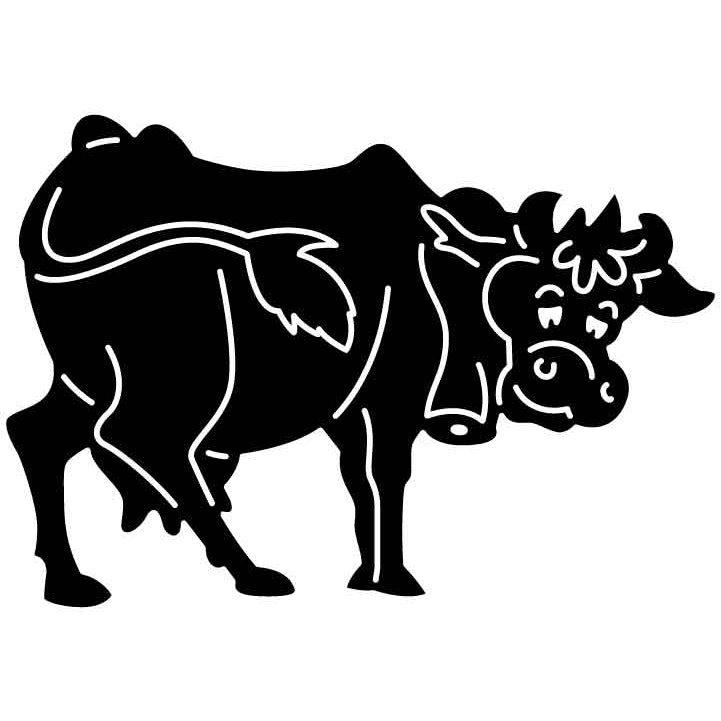 Funny Cow Free DXF File for CNC Machines-DXFforCNC.com